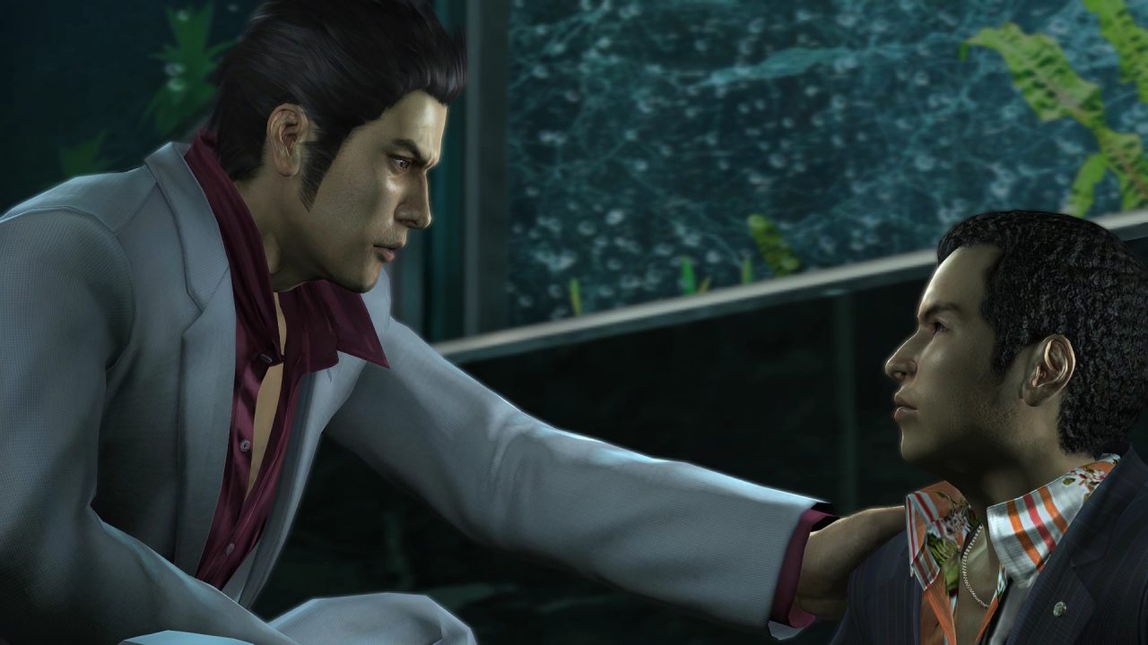 A screenshot of Kiryu and Rikiya in Yakuza 3