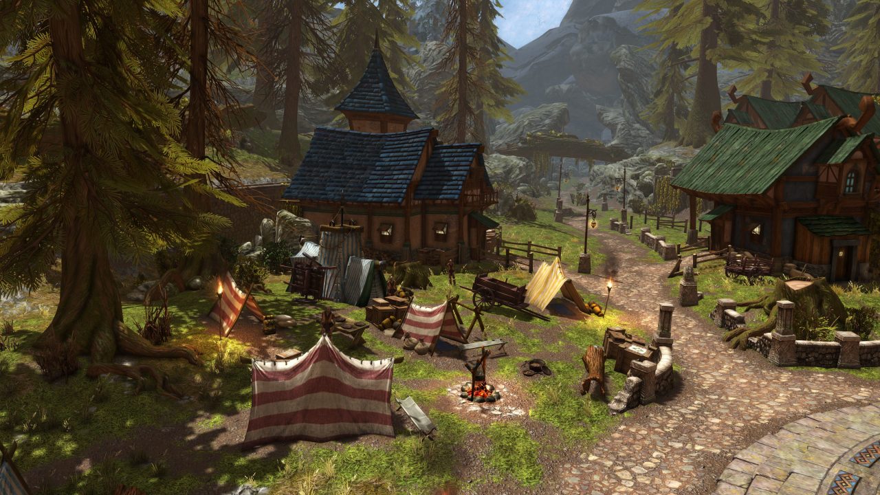 A town with green fields in Kingdoms of Amalur: Re-Reckoning: Fatesworn