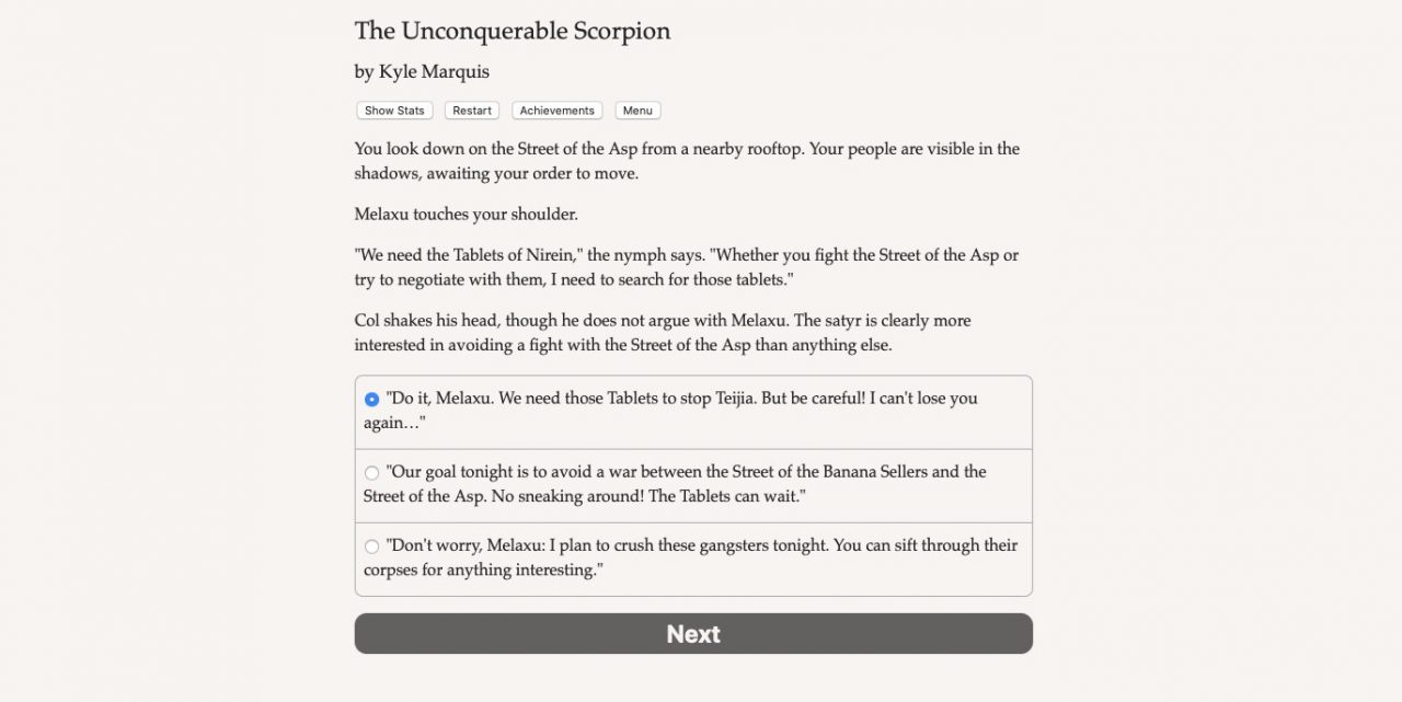 A sample of text from Pon Para and the Unconquerable Scorpion
