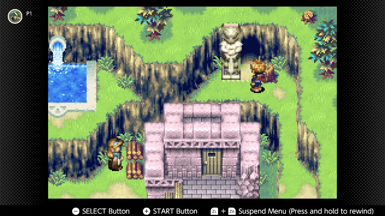 The results of the Move spell from the previous image, with a cave opening revealed in the cliffside and Issac about to enter.