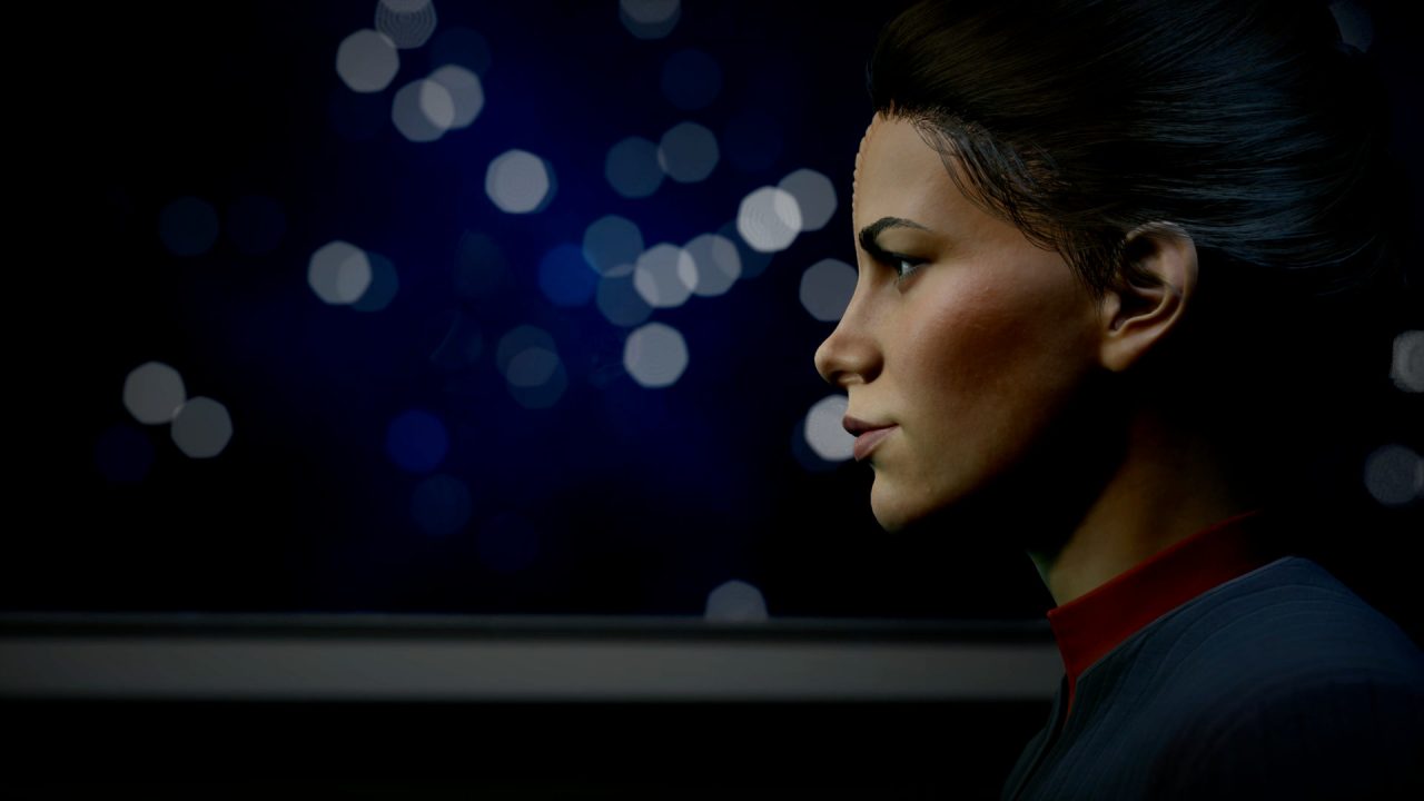 Jara Rydek in Star Trek: Resurgence reflects on their situation against a starry backdrop