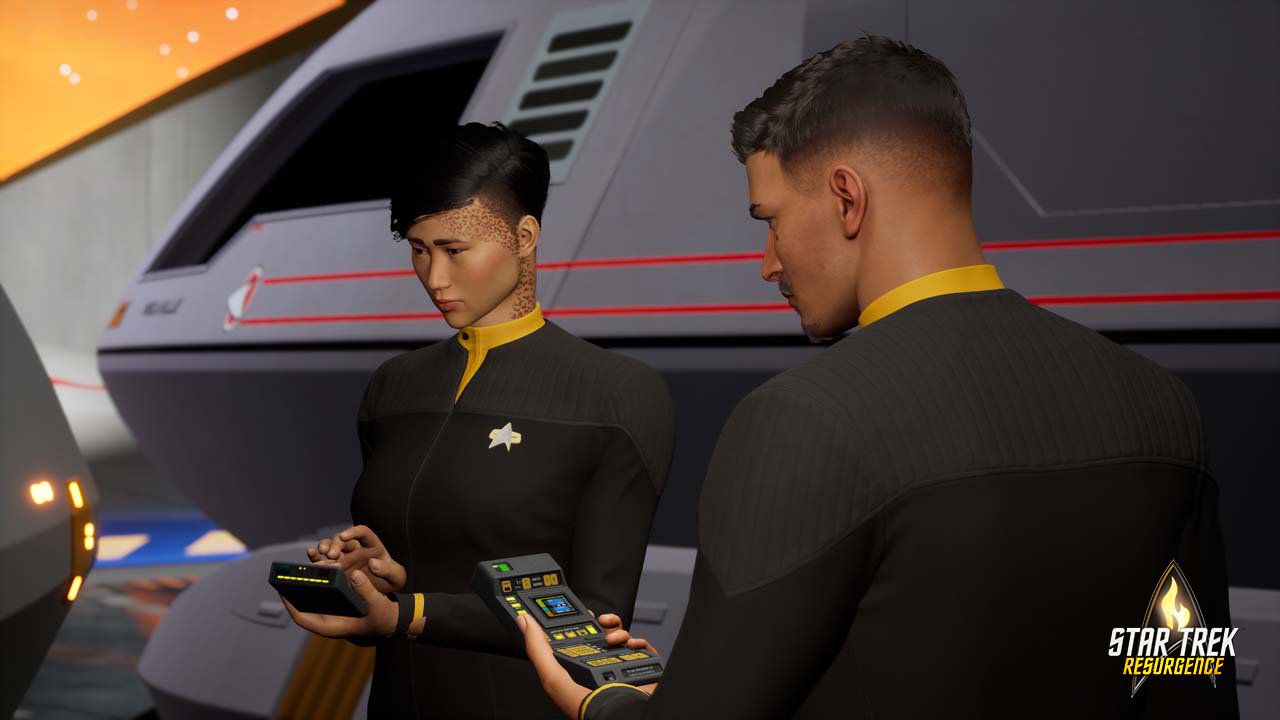 Nili and Carter are hard at work in Star Trek: Resurgence.