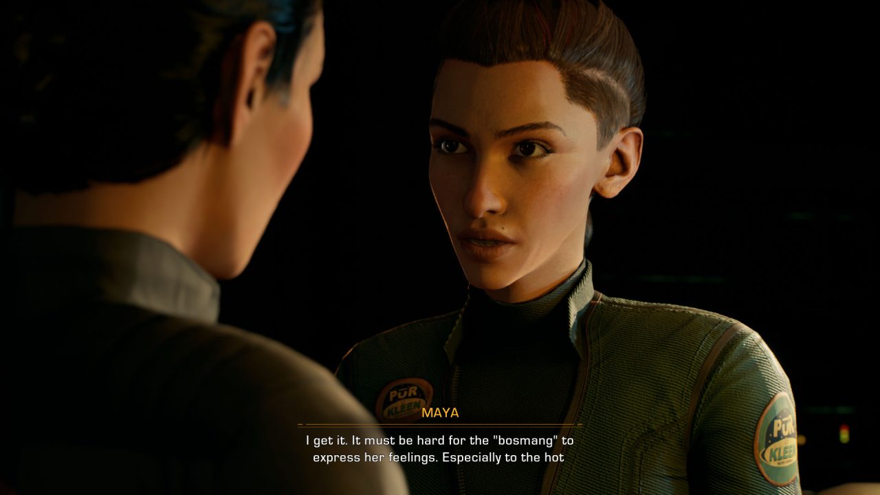 Two characters chat in The Expanse: A Telltale Series.