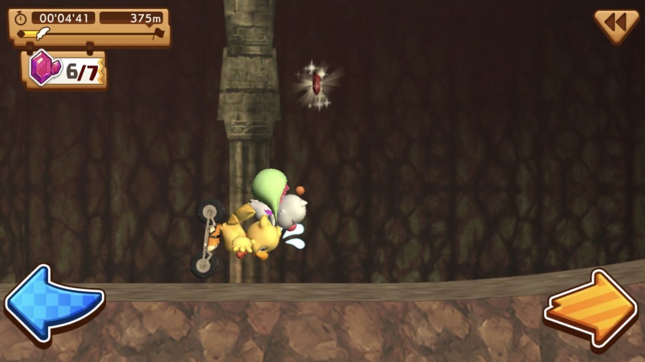 Chocobo gp' chocobo nearly falling