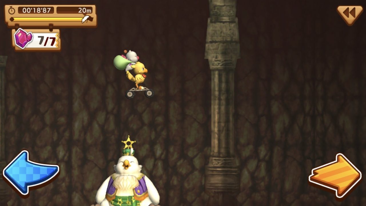 Chocobo GP' Chocobo leaping over big Chocobo