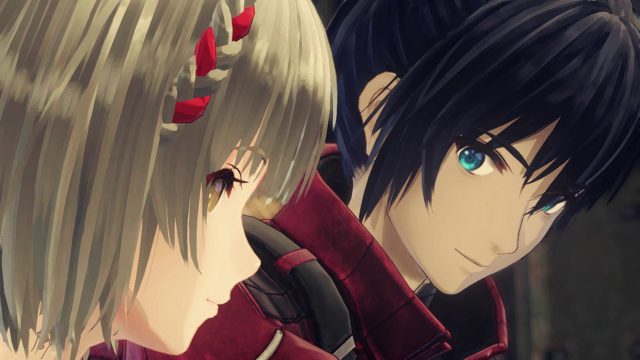 Noah looks at Mio in Xenoblade Chronicles 3.