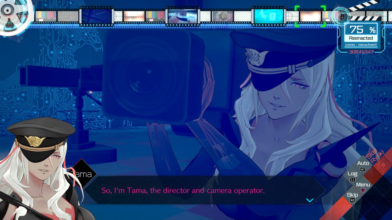 Tama directing Ryuki in AI The Somnium Files nirvana initiative.