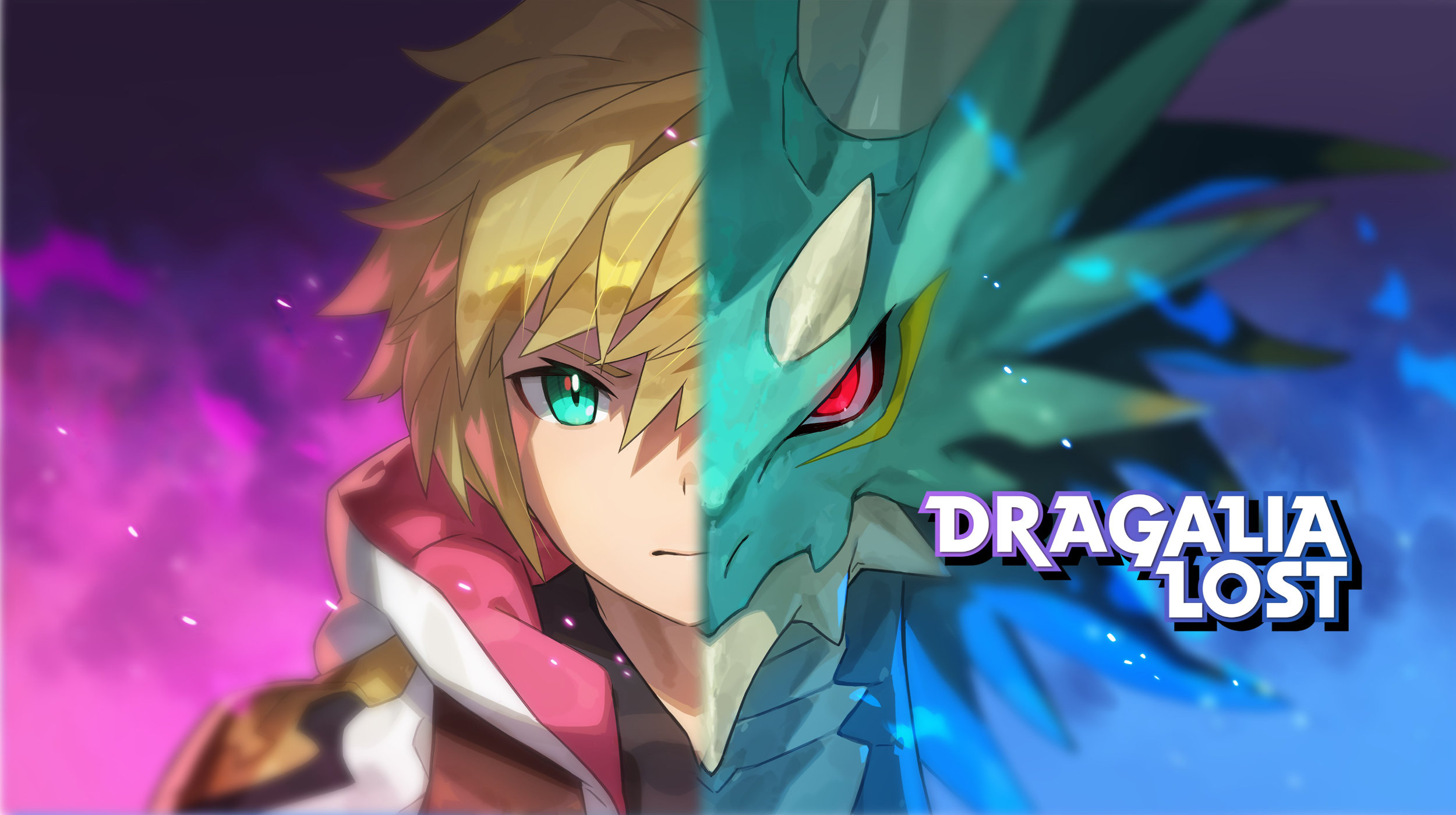 Dragalia Lost Artwork of a determined blonde man and thorny dragon