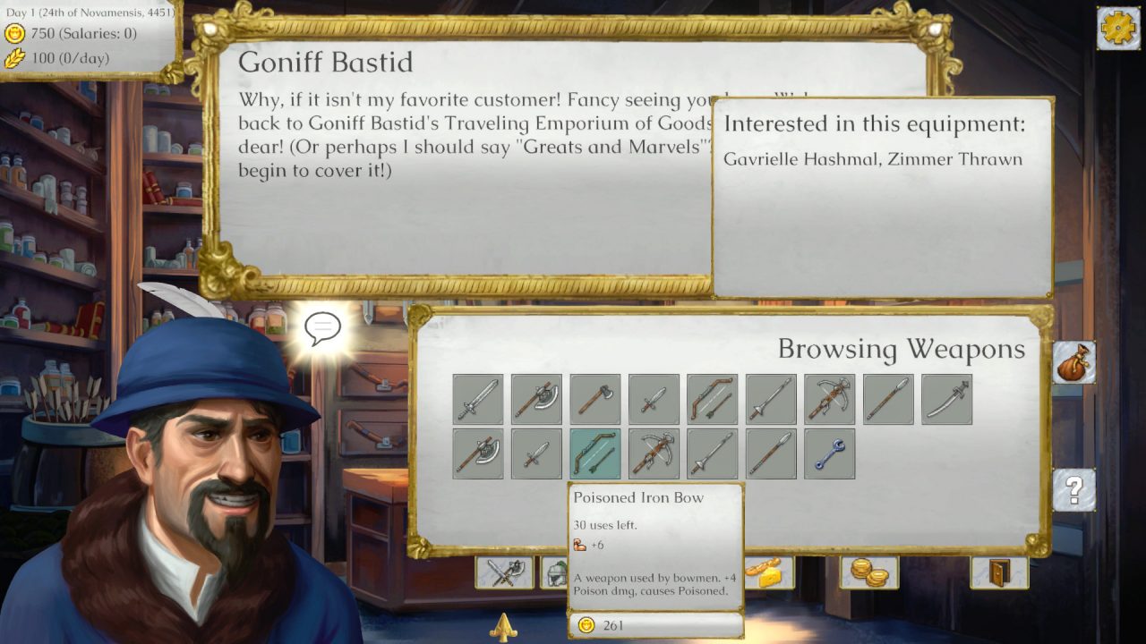 A merchant screen in Telepath Tactics Liberated.