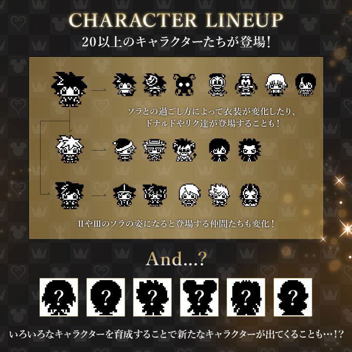 Kingdom Hearts Tamagotchi Character Lineup
