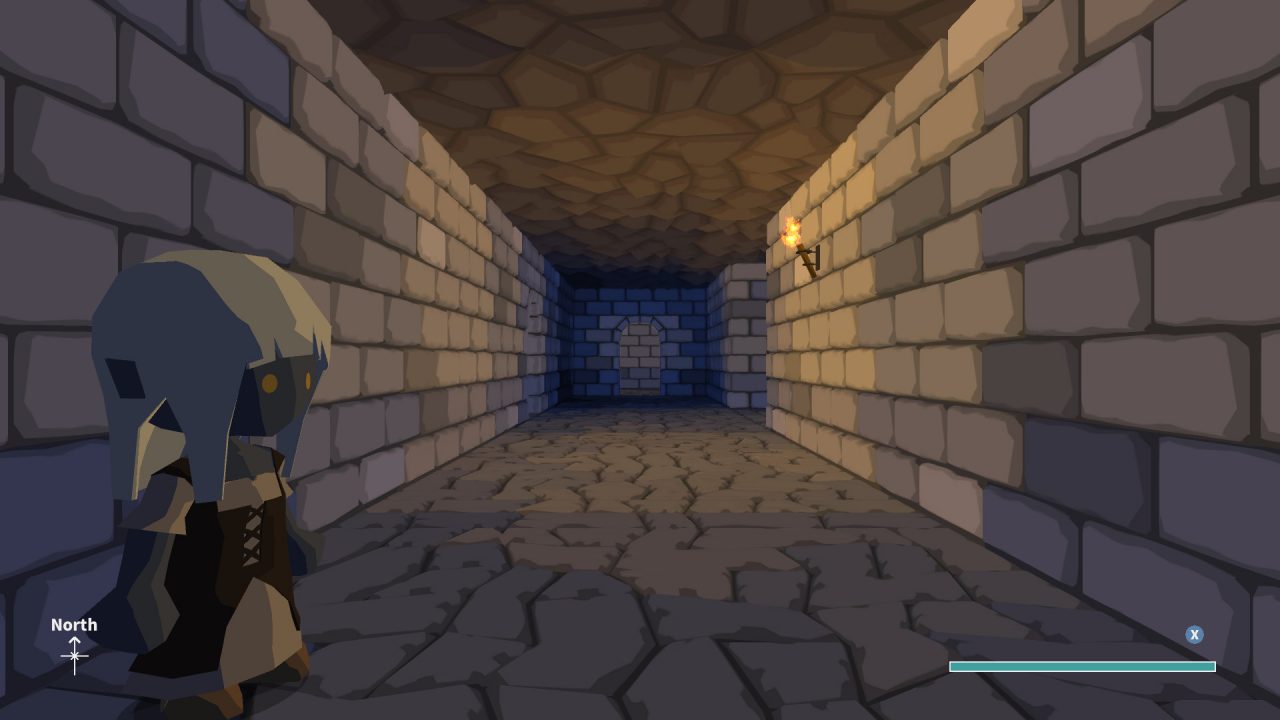 A character stares across a dimly lit hallway in Potato Flowers in Full Bloom.