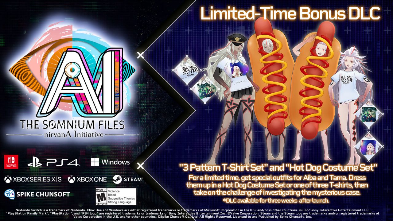AI The Somnium Files nirvanA Initiative Bonus DLC Hot Dog Suit
