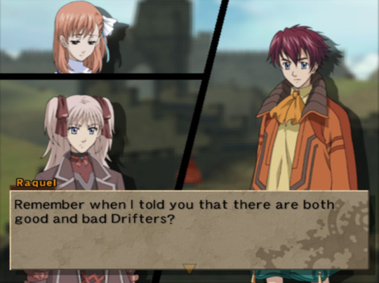 A screenshot of Raquel in conversation in Wild Arms 4