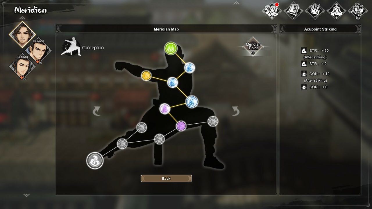 Meridian Points are used to help bolster a character's innate stats in Wandering Sword.