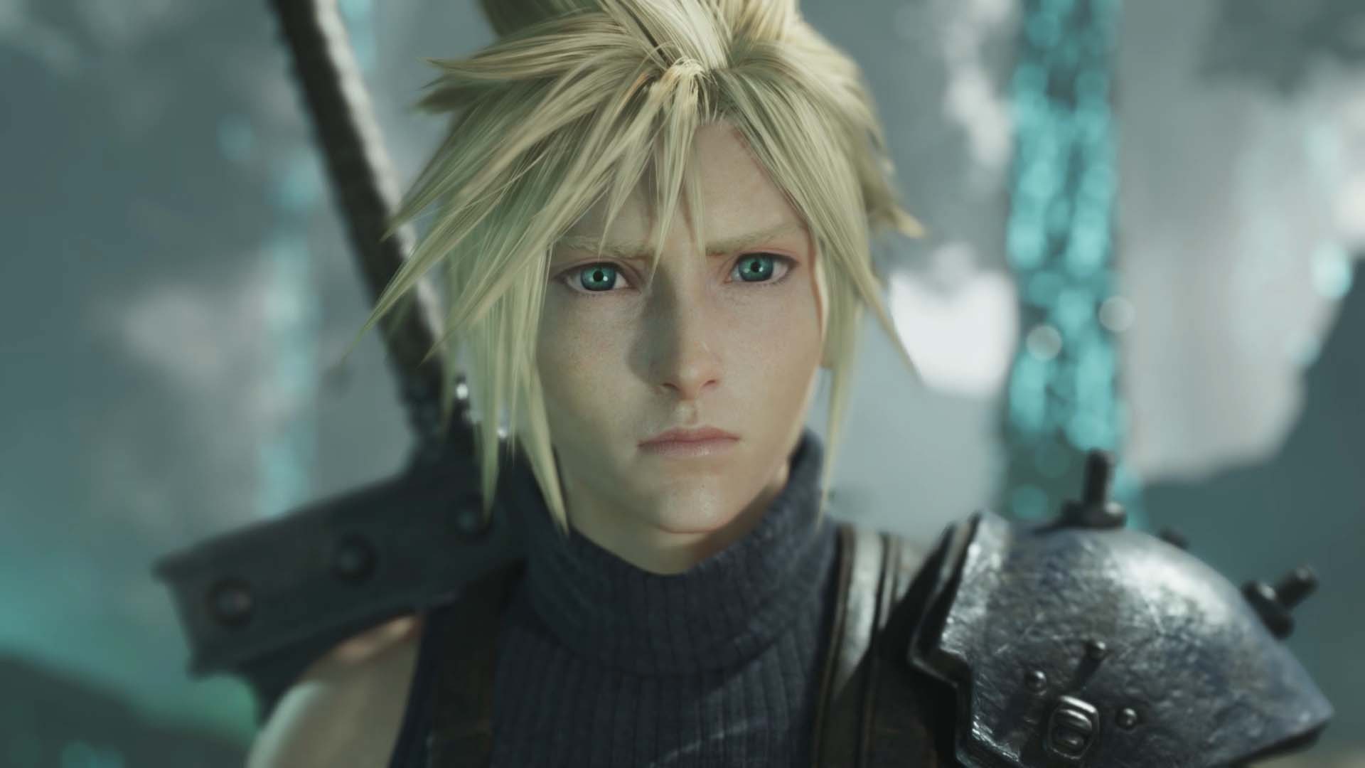 A screenshot of Cloud from Final Fantasy VII Rebirth.