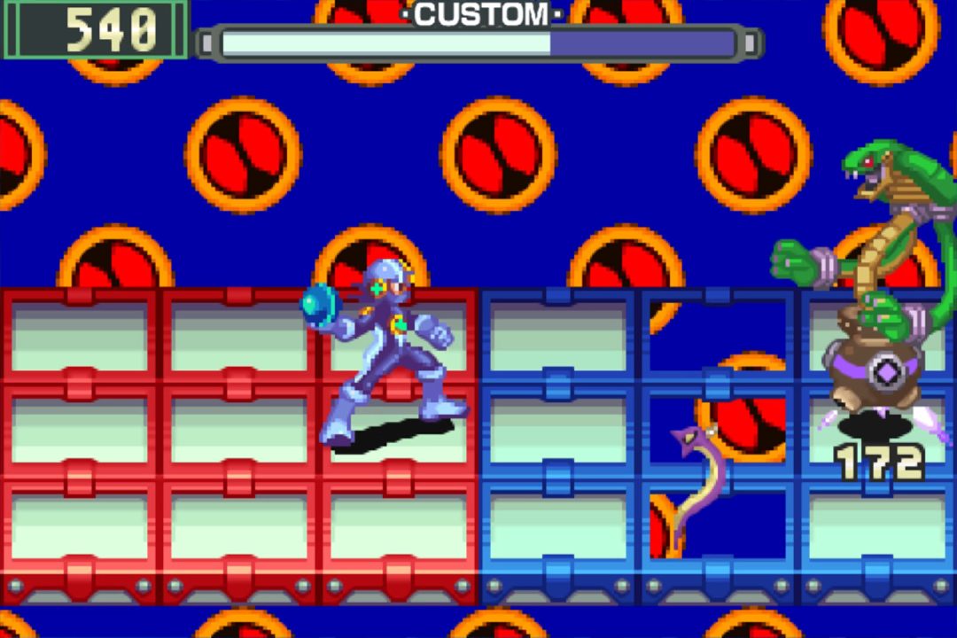 A battle in Mega Man Battle Network Legacy Collection.