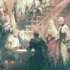 Tactics Ogre: Reborn Artwork of a party of characters around a table.
