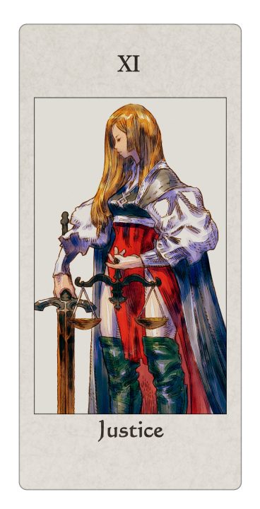 Tactics Ogre Reborn Artwork 013 Justice Tarot Card