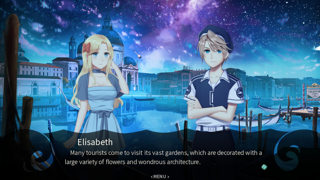 Elisabeth talking about her hometown to Ciel in Aquadine.