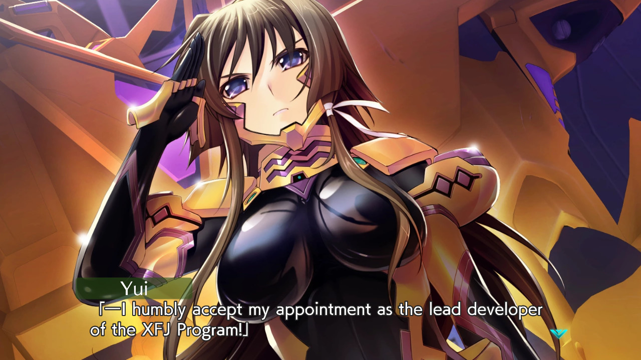 Muv-Luv Alternative Total Eclipse screenshot of a determined Yui.
