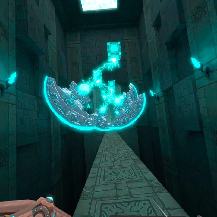 Axes swinging from the ceiling in RuinsMagus.