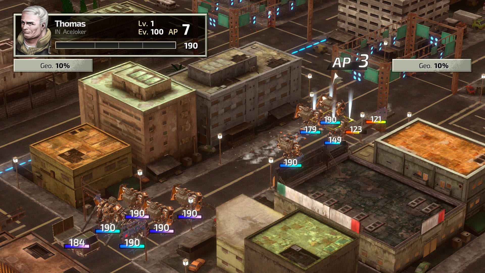 Two sides clash in city streets in Front Mission 2: Remake.