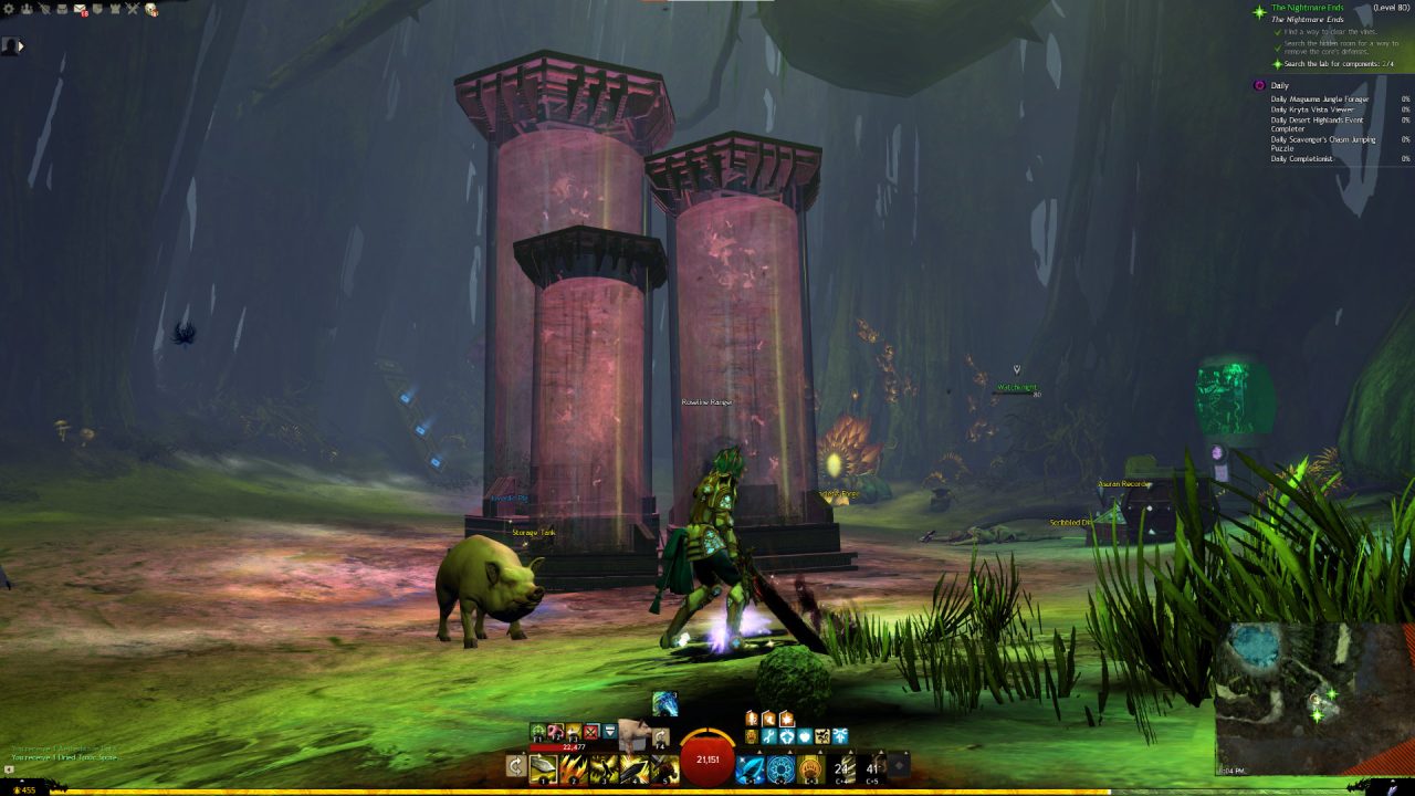 Guild Wars 2 Tower of Nightmares Main Character in the lab