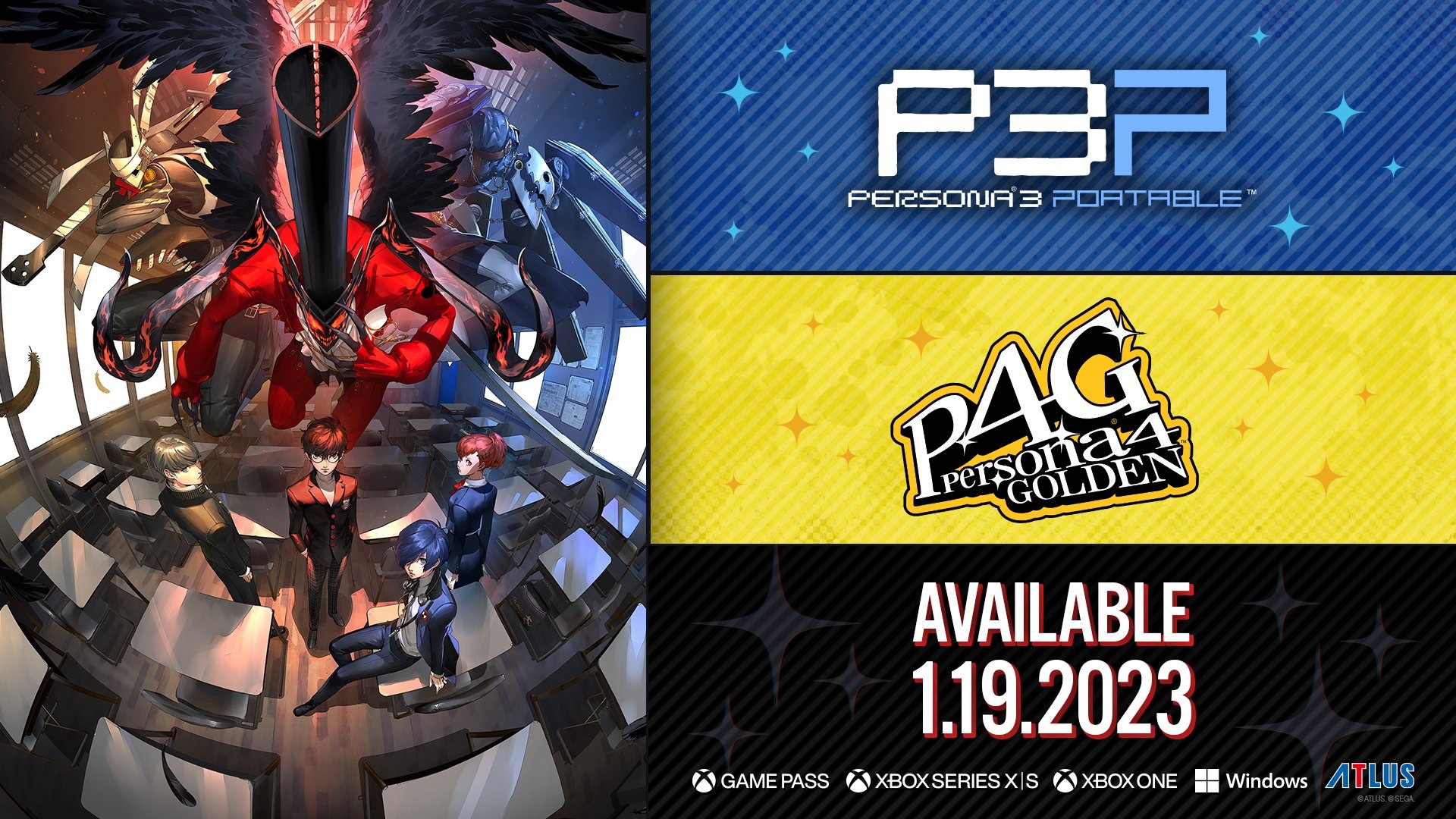 Persona 3 Portable and Persona 4 Golden Announcement Artwork