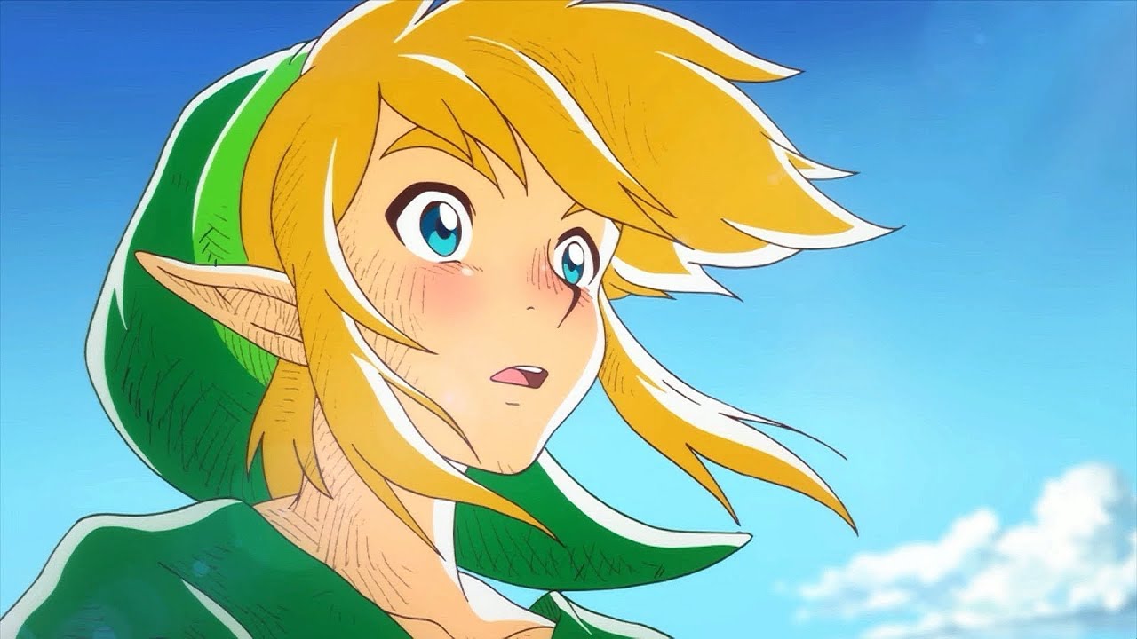 Screenshot of anime cutscene from Link's Awakening