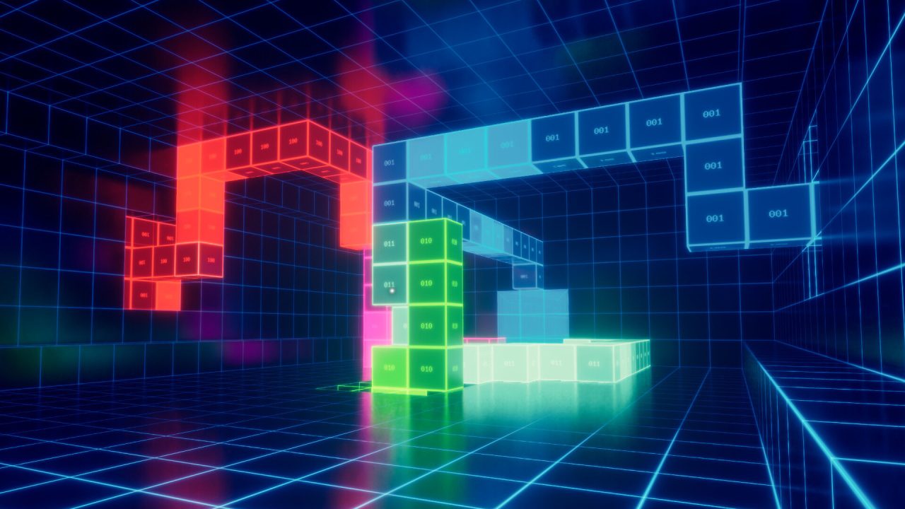 The digital landscape puzzles in Titan Station are nice breaks from exploring.