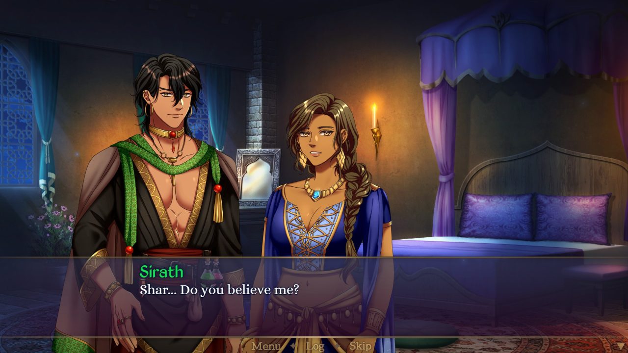 Sirath and Shar have a weighty discussion in Demonheart: The Ice Demon.