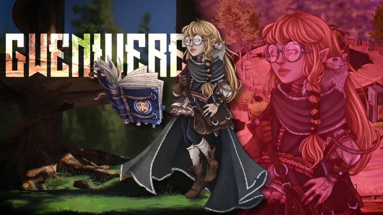 Eyes of Iyre screenshot - Character profile of an elven girl with glasses and a large floating book.