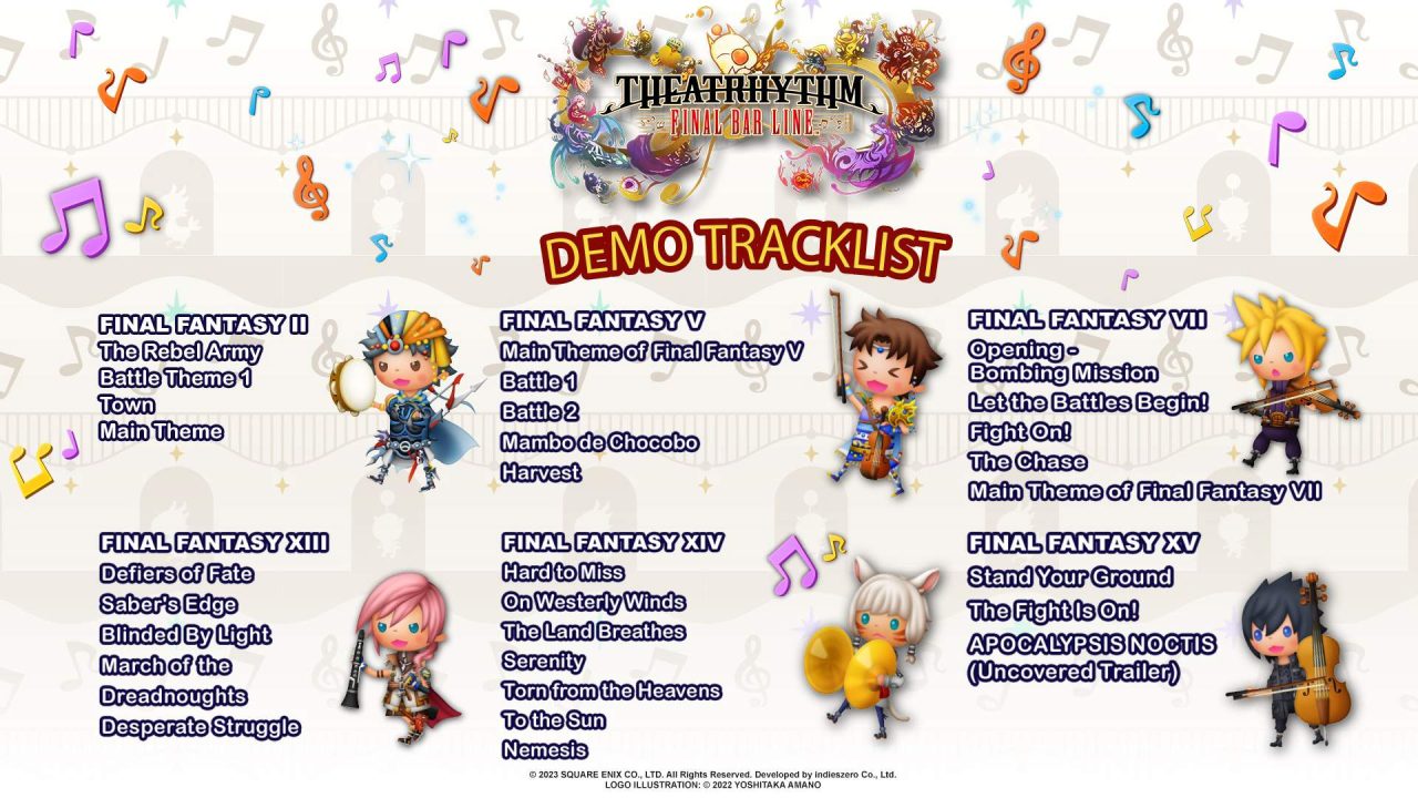 Theatrhythm Final Bar Line Demo tracks.
