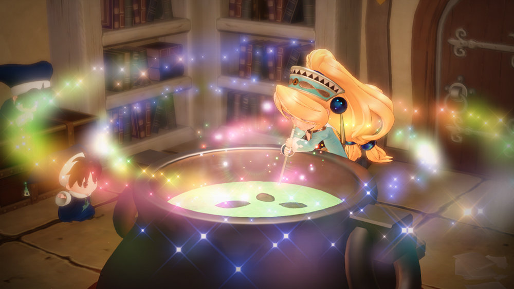 Atelier Marie Remake: The Alchemist of Salburg Screenshot of Marie crafting in a cauldron