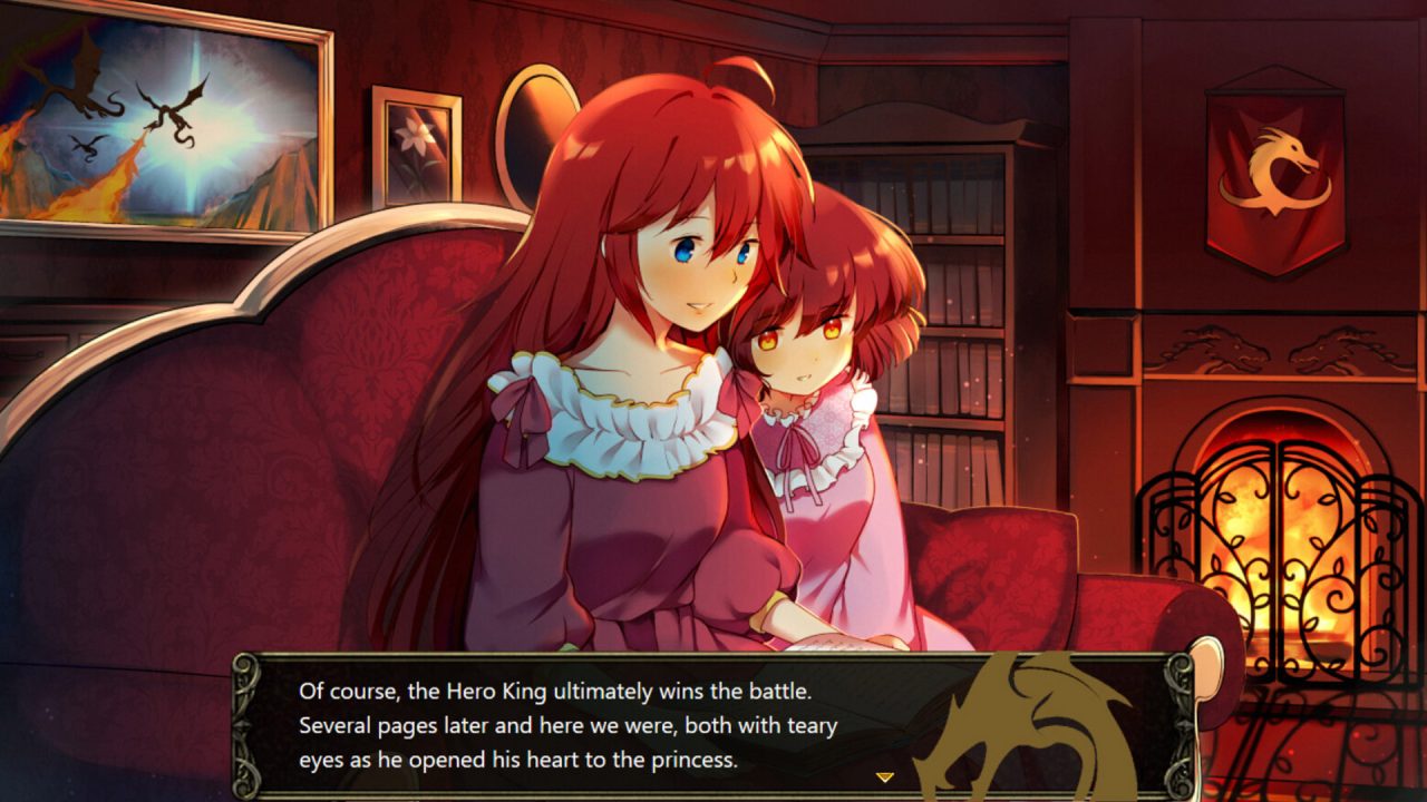 Young Diana and Liliane share an important story together in a CG illustration from Esperia ~Uprising of the Scarlet Witch~.