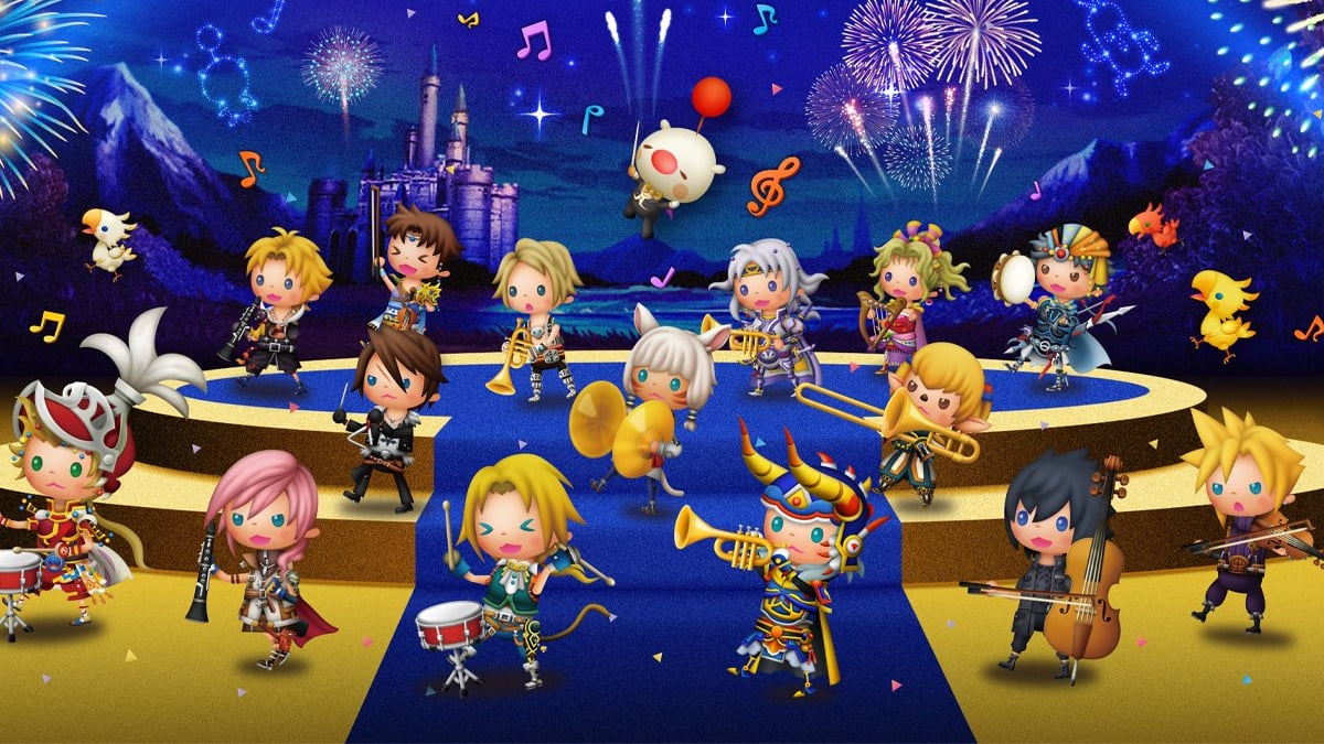 Final Fantasy music main characters playing instruments Theatrhythm Final Bar Line