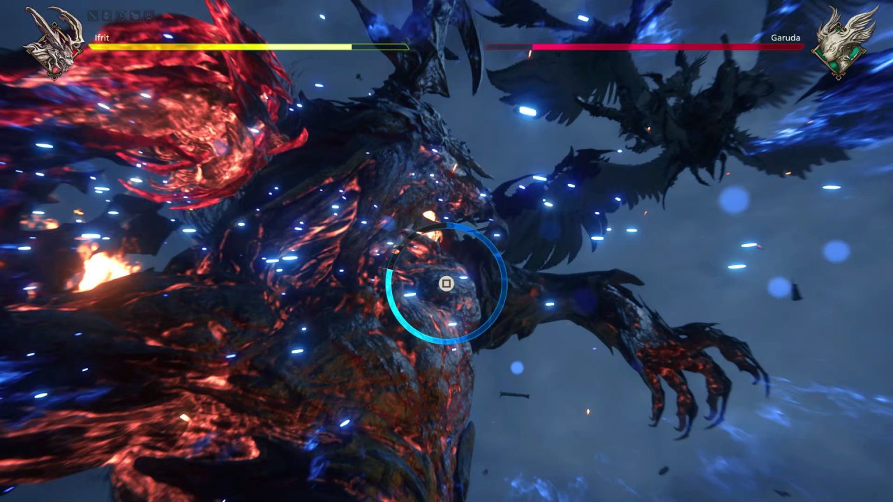 Final Fantasy XVI Screenshot of Ifrit fighting Garuda