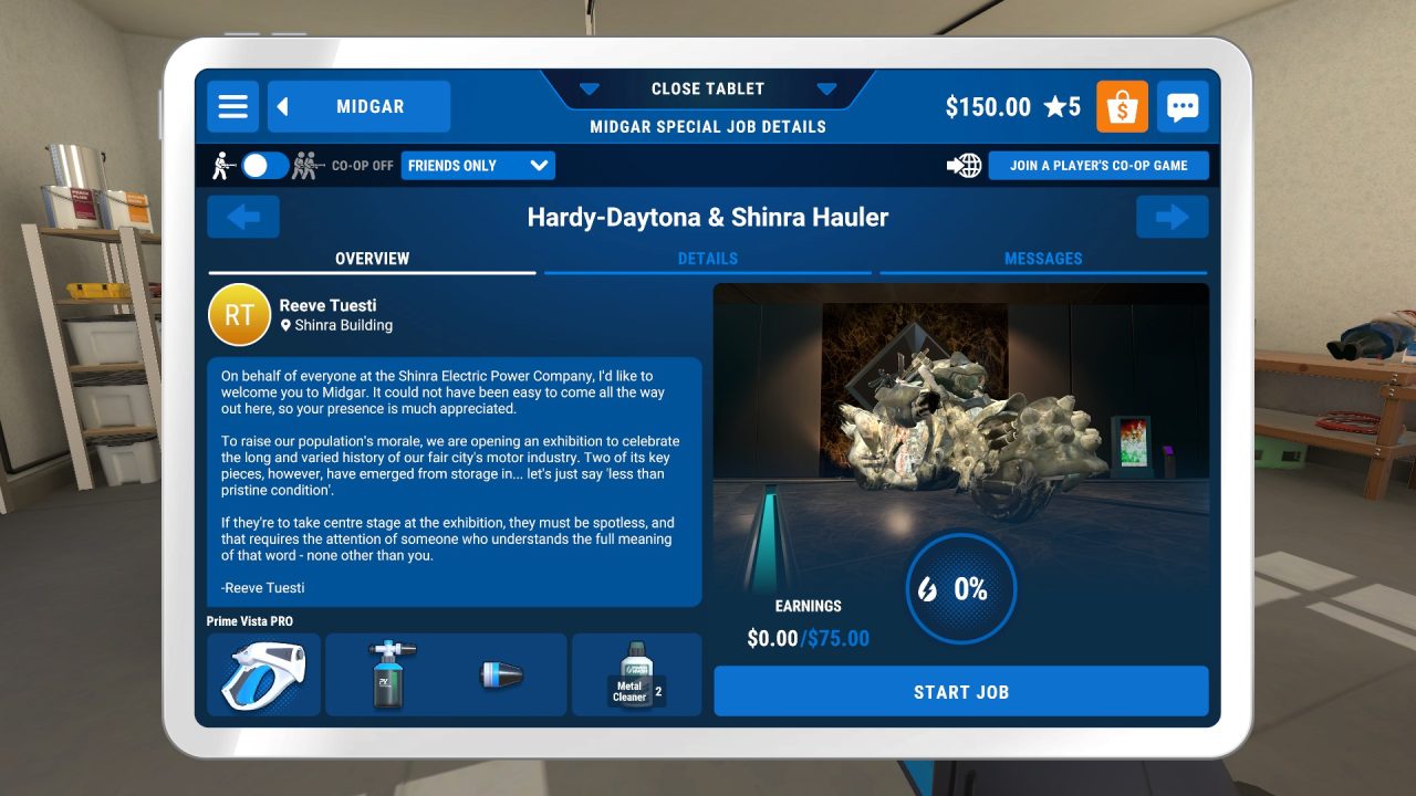 PowerWash Simulator Midgar Special Pack Screenshot of Reeve offering a job