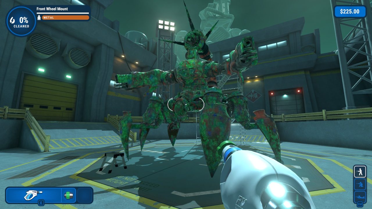 PowerWash Simulator Midgar Special Pack Screenshot of a grime-covered Scorpion Sentinel