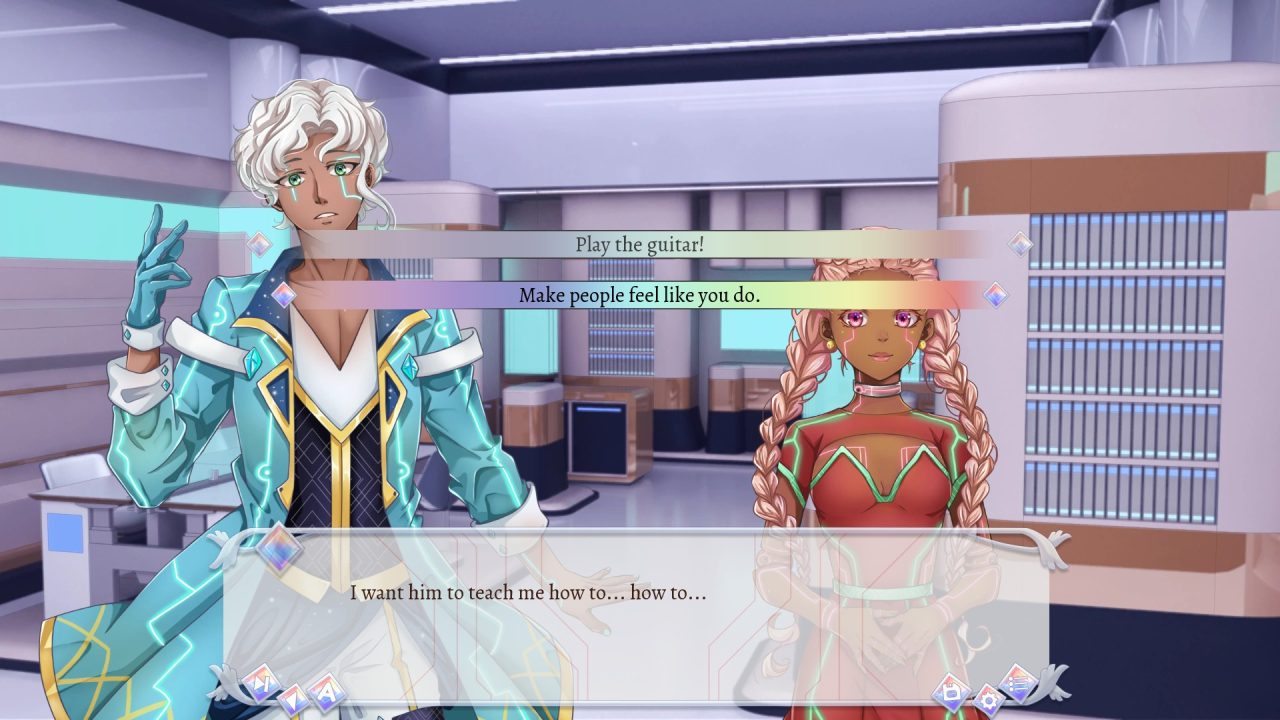 Aureve requests a favor of Zaffre in Belle Automata.