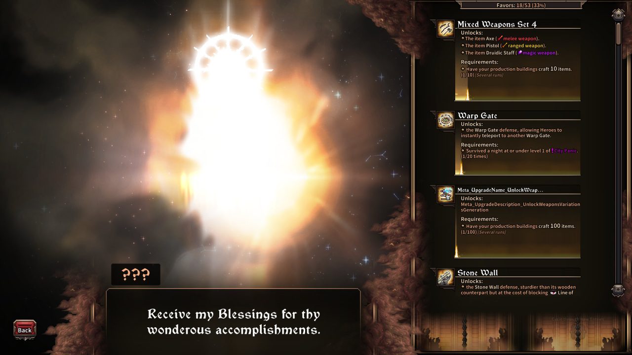 The achievement god in The Last Spell.
