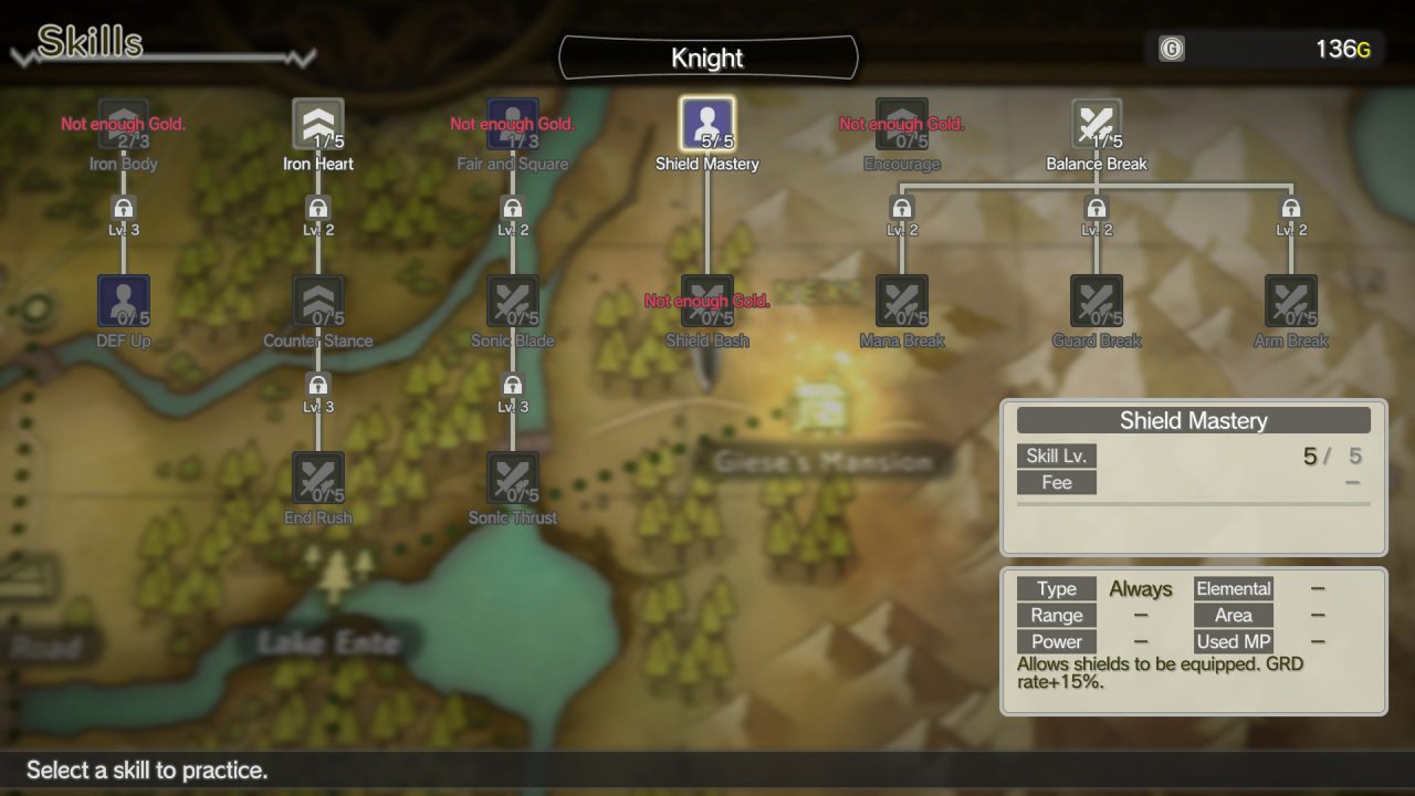 Cross Tails screenshot showcasing the ability tree menu