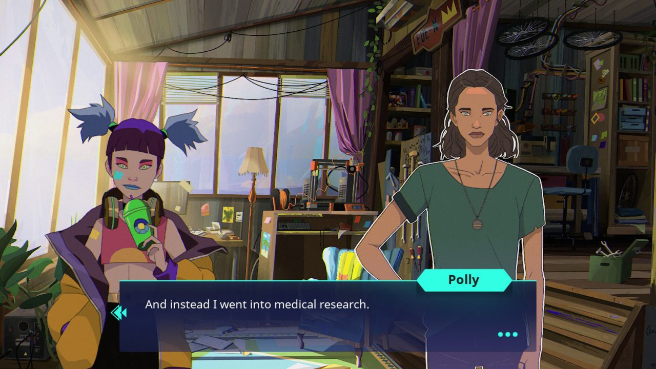 Bliss and Polly have a chat in Harmony: The Fall of Reverie.