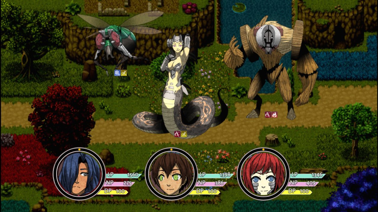 A battle screenshot from Elohim Eternal: The Babel Code.