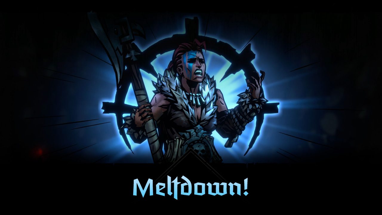 A character suffers a meltdown, the status indicated by the word "Meltdown!" onscreen.