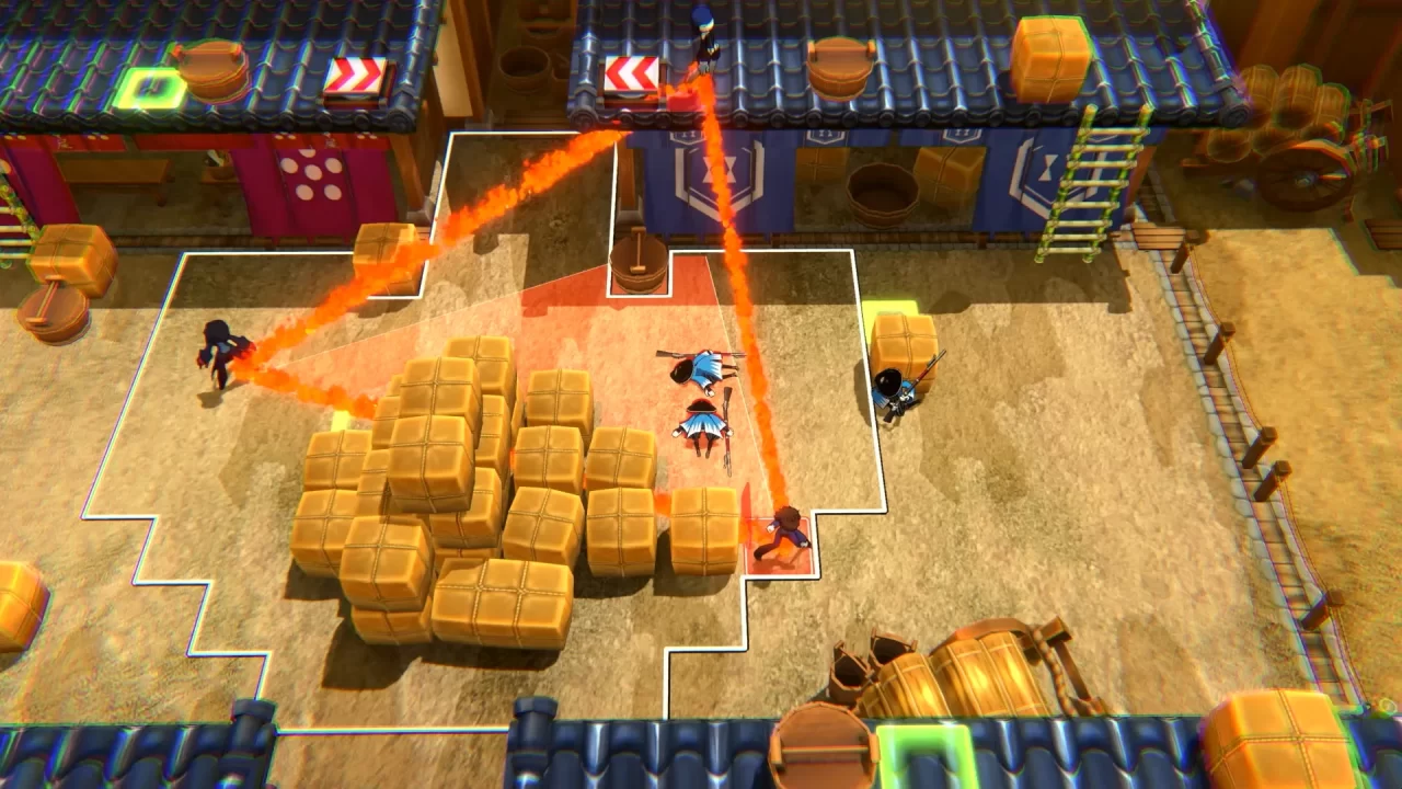 Screenshot of Joker, Makoto, and Yusuke setting up a triangle attack on a battle map. 