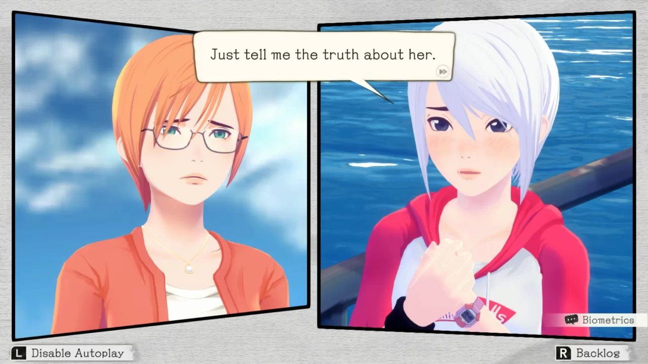 Another Code: Recollection's protagonist, Ashley, asking her aunt, Jessica, Just tell me the truth about her.