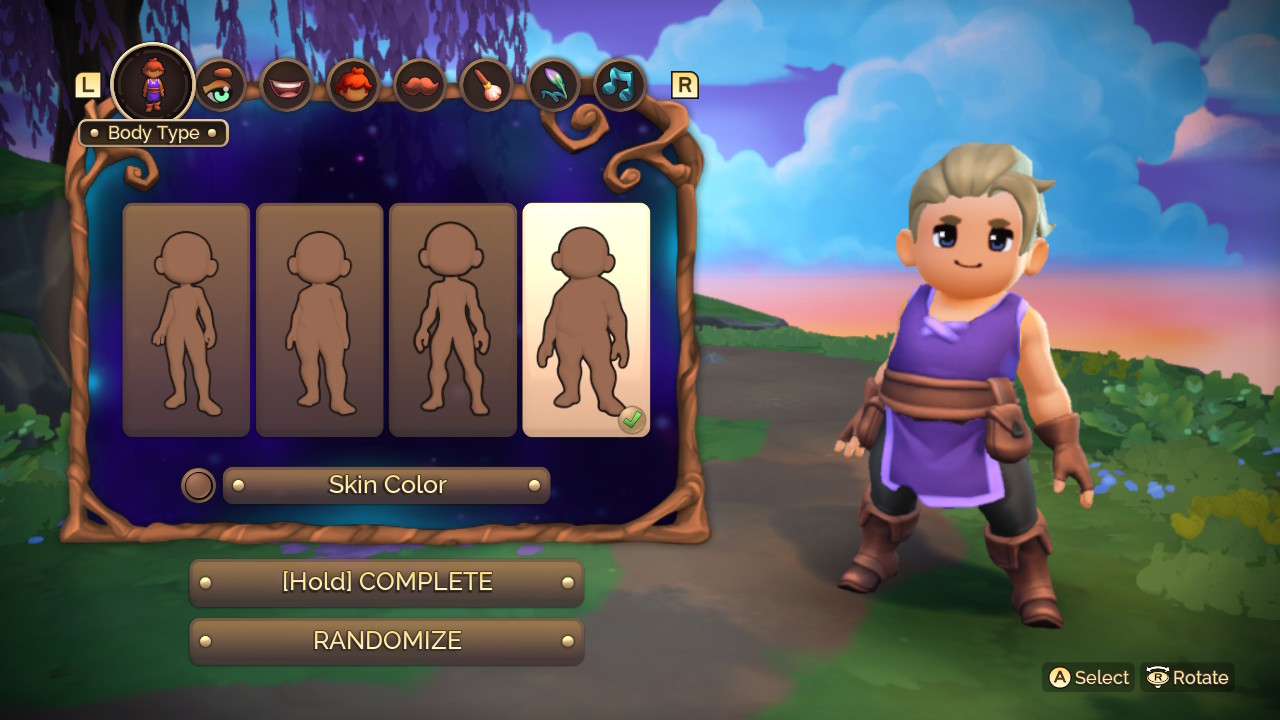 A screenshot of the character creation screen from Fae Farm.