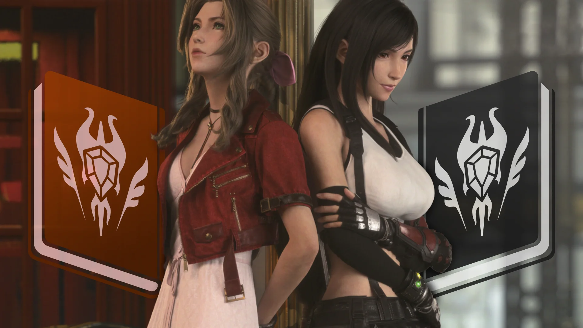 Final Fantasy VII Remake: Traces of Two Pasts cover artwork of Aerith and Tifa back to back