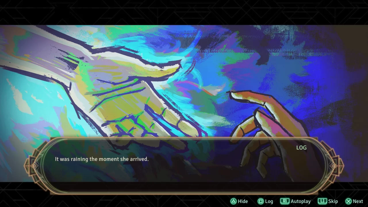 A visual novel-style story scene from Mato Anomalies: Digital Shadows.